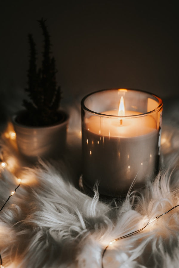 Organic Scented Soy Candle in Amber Glass Jar
