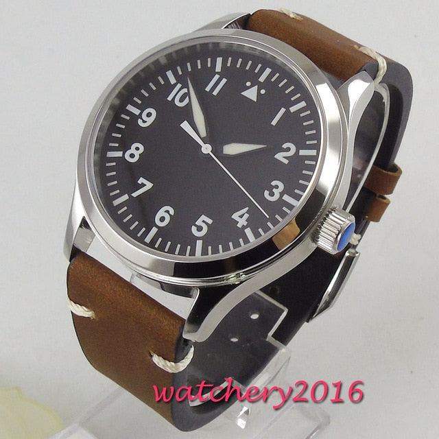 42mm Corgeut Sterile dial watch Sapphire Glass Military Men Automatic Luxury Brand Sport Design Automatic mechanical Mens Watch