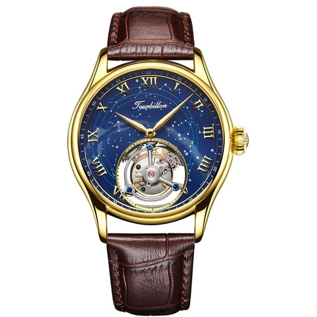 100% Real Tourbillon Men Watch Top Quality Real Tourbillon Clock Men Sapphire Hand Wind Mechanical Watch Relogio Masculino detail view