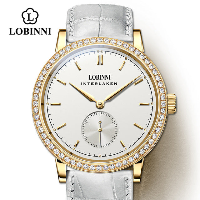 LOBINNI Couple Watch Famous Brand Watch Mechanical Automatic Watches Women Watch Sapphire Watch Leather Skeleton Watch Lovers detail view
