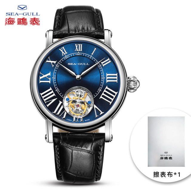 seagull watch tourbillon mechanical watch Couple watch stainless steel watch transparent watch skeleton watches luxury brand detail view