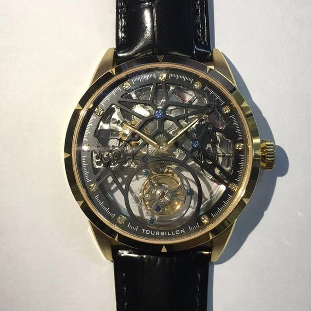 Super New Model GUANQIN Original Tourbillon business men watch top brand luxury Skeleton Sapphire  clock men Relogio Masculino
