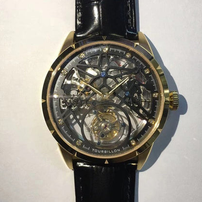 Super New Model GUANQIN Original Tourbillon business men watch top brand luxury Skeleton Sapphire  clock men Relogio Masculino