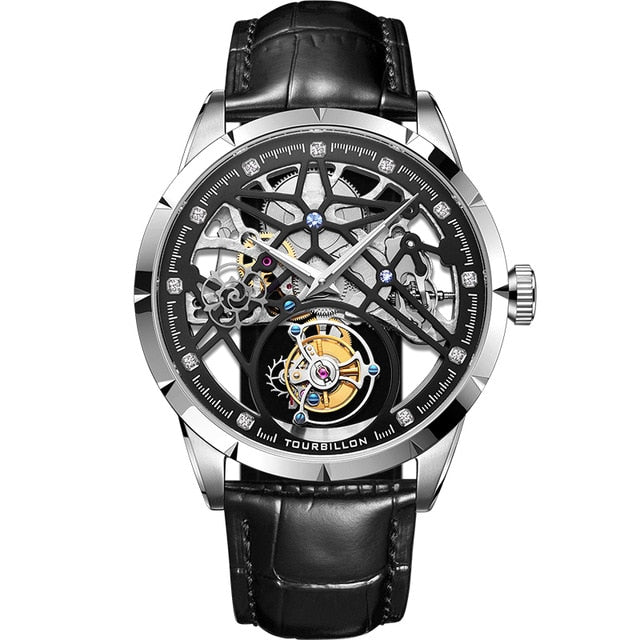 2019 New Model GUANQIN Original Tourbillon men watch top brand luxury double Skeleton Sapphire man clock Relogio Masculino