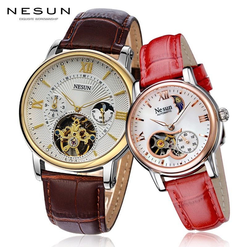 Couple watches For Lovers luxury top brand waterproof casual style New Fashion Mechanical Men Women Leather watch High quality