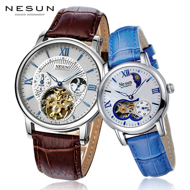 Couple watches For Lovers luxury top brand waterproof casual style New Fashion Mechanical Men Women Leather watch High quality detail view