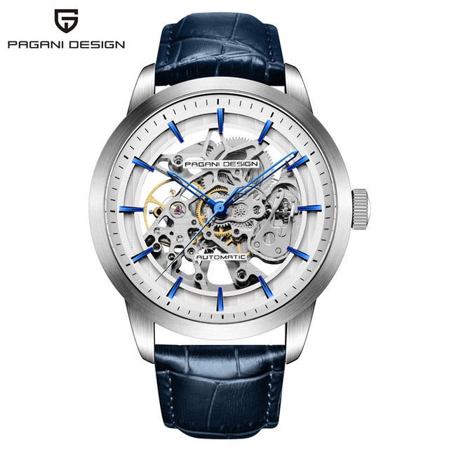 2019 PAGANI DESIGN Brand Fashion Leather Gold Watch Men Automatic Mechanical Skeleton Waterproof Watches Relogio Masculino Box detail view