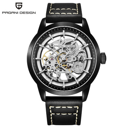 2019 PAGANI DESIGN Brand Fashion Leather Gold Watch Men Automatic Mechanical Skeleton Waterproof Watches Relogio Masculino Box