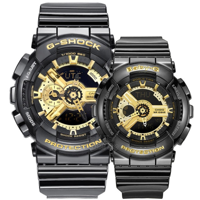 Casio watch Couple watches men and women fashion sports watch waterproof electronic form set GA-110GB-1A BA-110-1A detail view